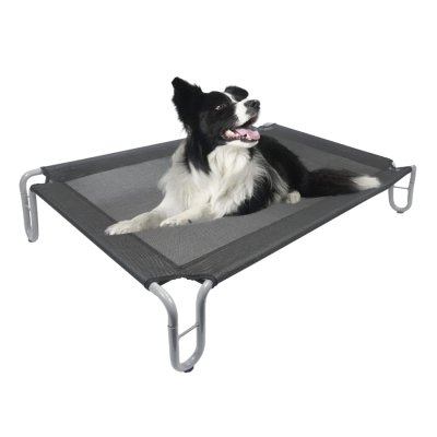 Supcopet®  Elevated Dog Bed, Portable Raised Dog Cot, Outdoor Cooling Dog Bed with Skid-Resistant Feet, Breathable Mesh