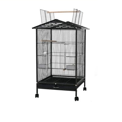 Supcopet® Spacious Large Metal Bird Cage, Wrought Iron Birdcage with Open Play Top for Canary, Parakeet, Easy to Clean and Portable with 4 Wheels