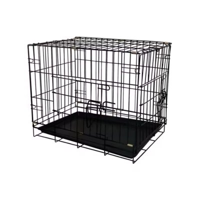 Supcopet® Double-Door Metal Dog Cage with Divider and Tray, 18"L,Suitable for Small pets