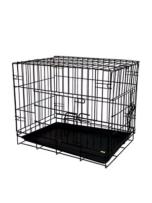 Supcopet Double-Door Metal Dog Crate with Divider and Tray, 18"L,Suitable for Small pets