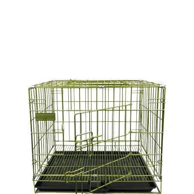 Supcopet® Cutting-edge Nano Mirror Coating Dog Crate Folding Mental Wire Crates Dog Kennels - Outdoor and Indoor Pet Dog Cage Crate with Removable Tray - Small Animal Cages,Green